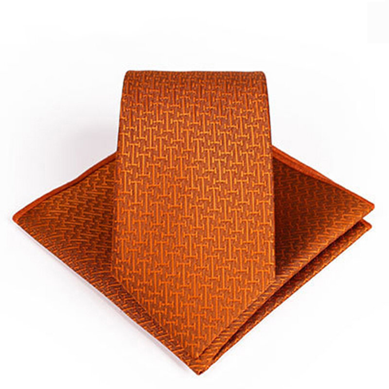 GUSLESON-Conjunto de corbata con estampado de moda para hombre, corbata de 7cm, conjunto de pañuelo para boda, negocios, fiesta, regalo Formal
