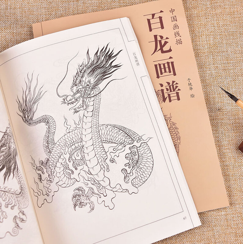 Yanhua Yu 색칠하기 책 성인용, 중국 전통 문화 그림, 부 리브로스, 94 페이지, 백 드래곤 그림, 아트북