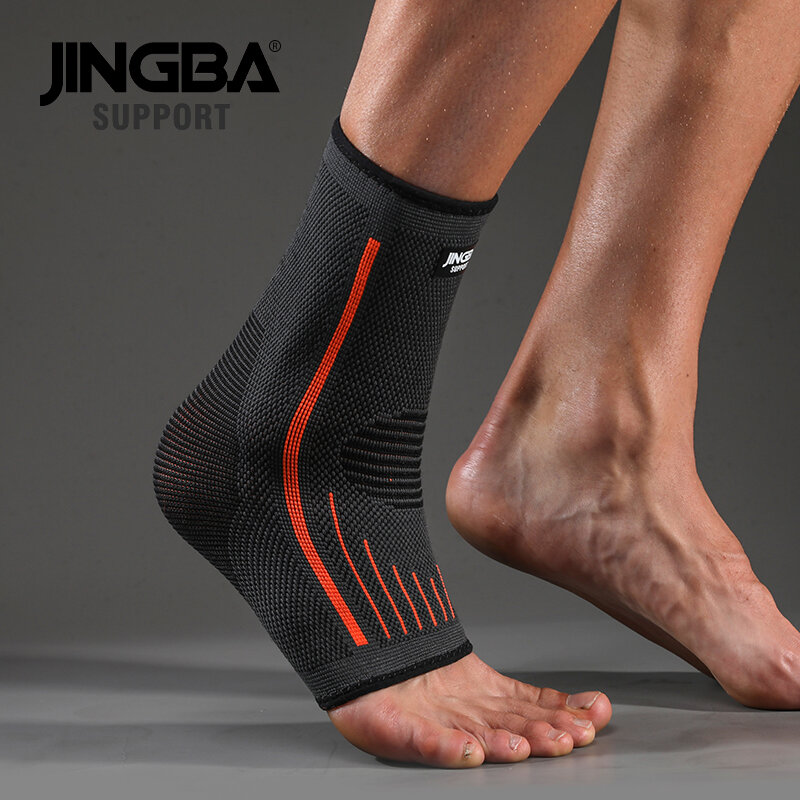 JINGBA สนับสนุน 1 PCS 3D การบีบอัดสายคล้องคอไนลอนข้อเท้า Protector สนับสนุนข้อเท้าฟุตบอลบาสเกตบอลข้อเท้าข้อเท้าป้องกัน