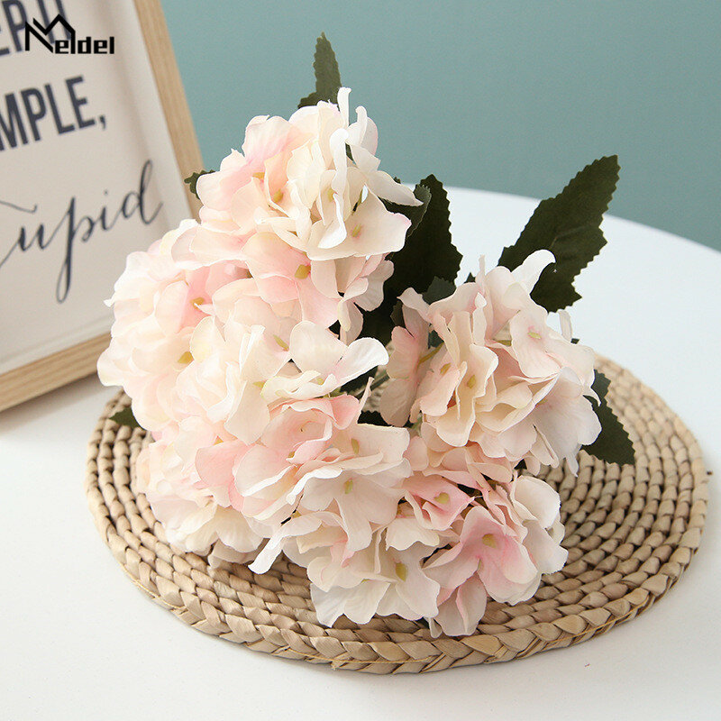 6 köpfe Künstliche Hydrangea Silk Blumen Vintage Literarischen Gefälschte Blume Hortensien Hochzeit Dekoration Home Decor Zubehör Flore