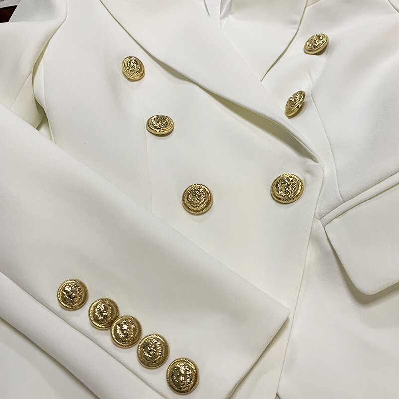 Najwyższej jakości nowa moda 2024 designerska kurtka damska klasyczna dwurzędowa marynarka z metalowymi guzikami w kształcie lwa rozmiar zewnętrzny S-5XL