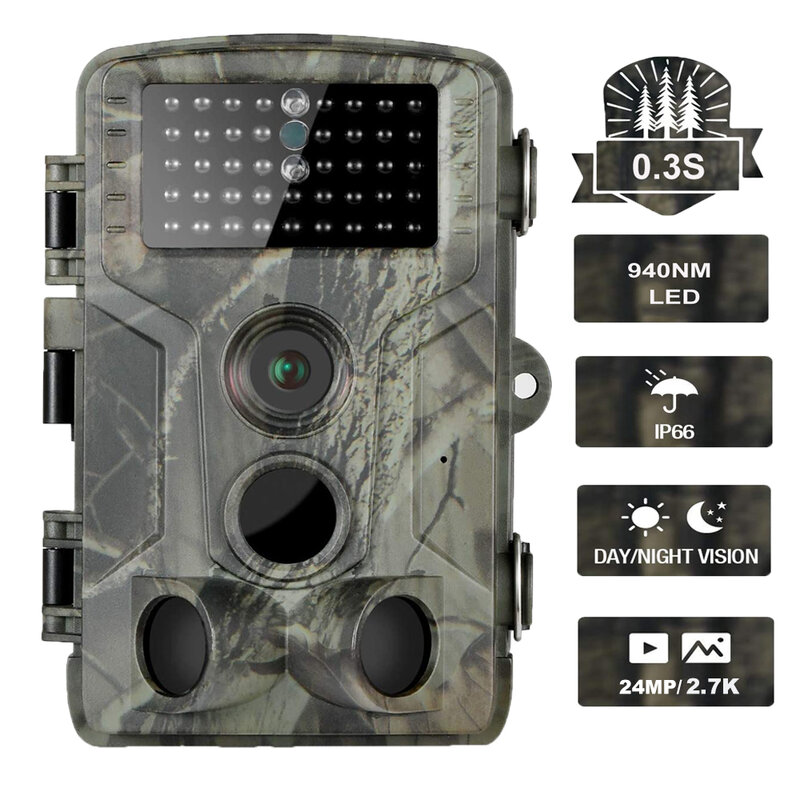 2,7 K 24MP Wireless-Trail Kamera Jagd Kameras HC802A Wildlife Überwachung Nachtsicht Tracking Foto Falle Cams