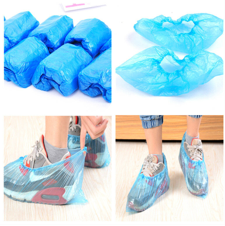 Cobertura descartável plástica para sapatos, cobertura à prova d' água, descartável, exterior, cobertura protetora, em estoque.