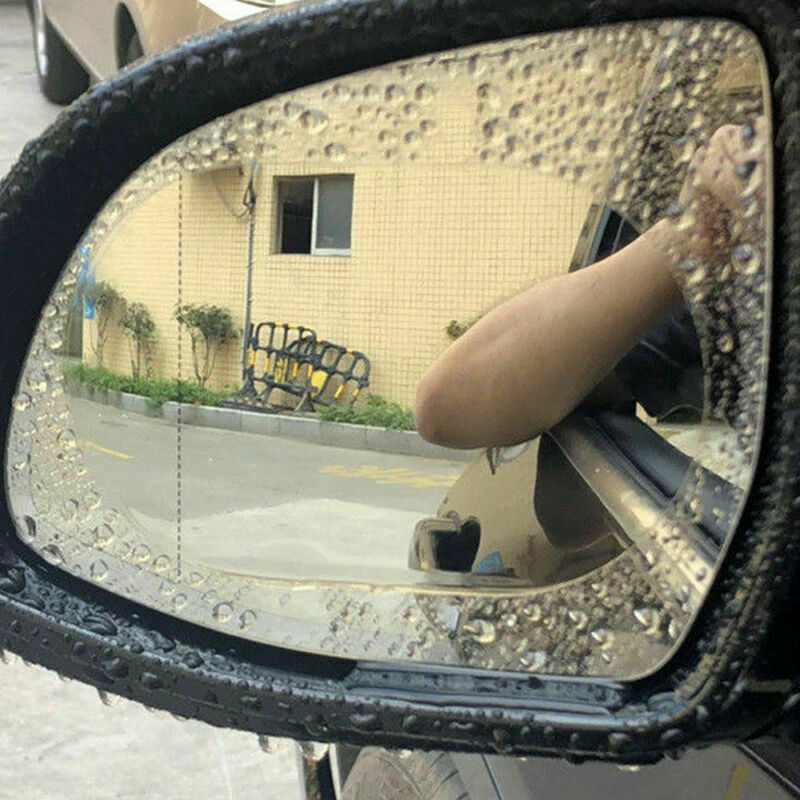 2 Buah Film Bening Tahan Hujan Mobil Kaca Spion Pelindung Anti Kabut Film Tahan Air Aksesori Stiker Otomatis 100x145mm