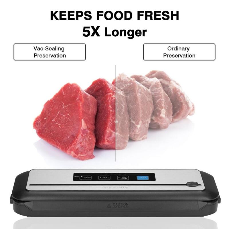 Inkbird Vacuum Food Sealer INK-VS01 Automatic Sealing Machine For Food Preservation With Dry&Moist Modes Built-in Cutter