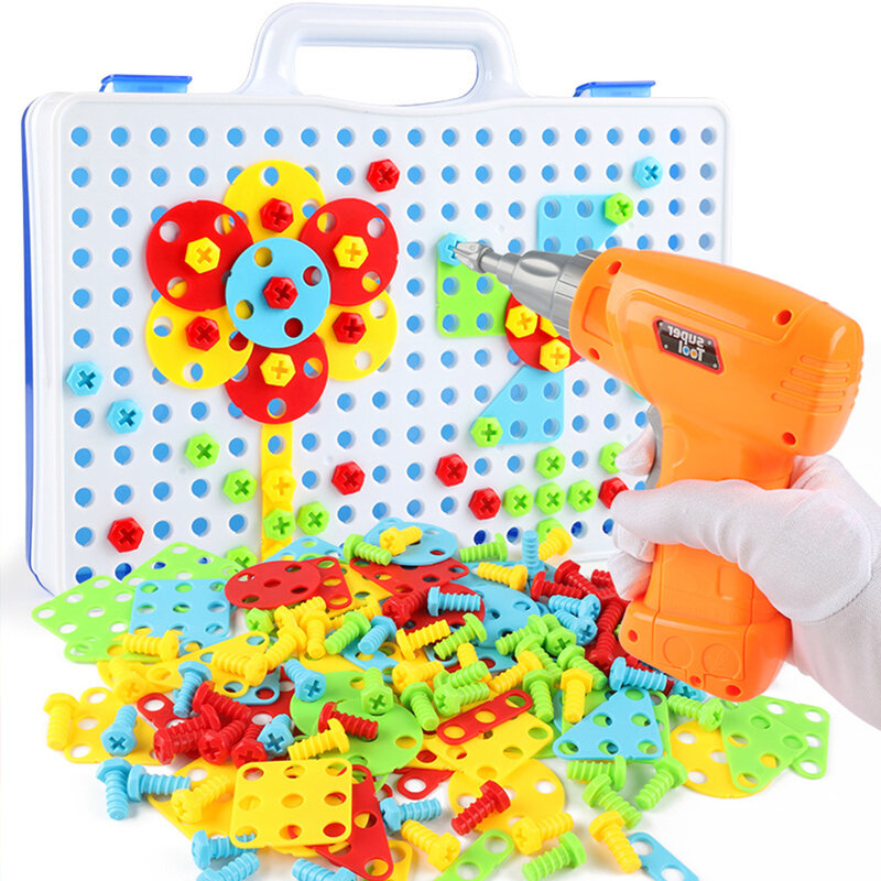 149/193 pièces enfants perceuse jouets bébé tournevis mosaïque jouet enfants apprentissage éducatif jeu cadeaux vis Puzzle assemblé jouets