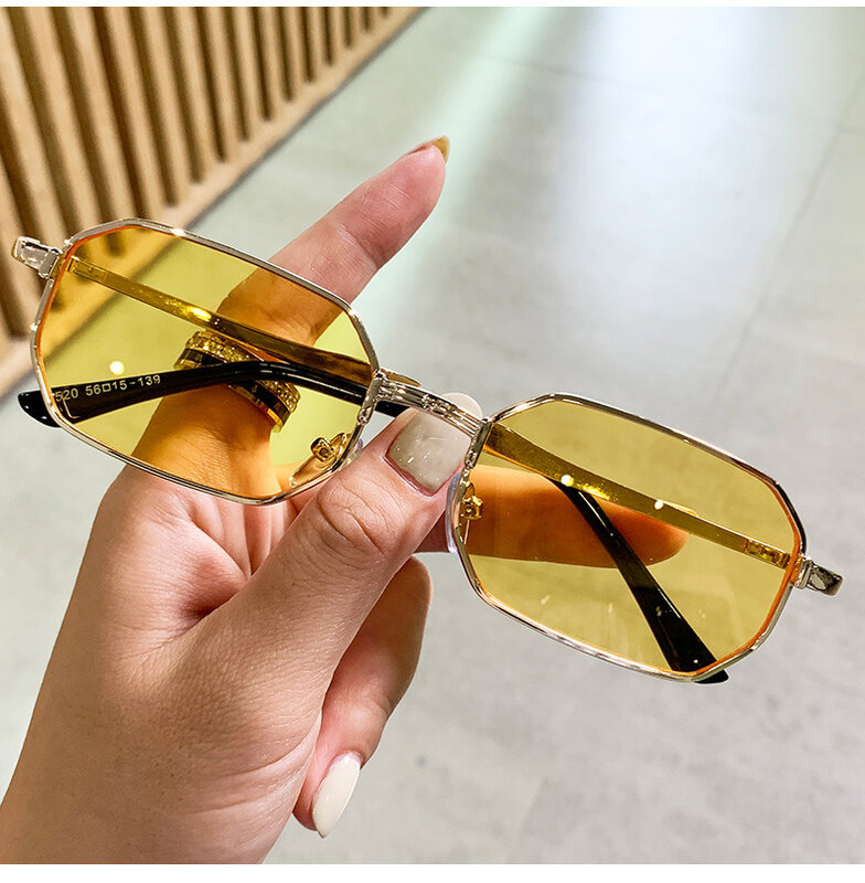 Estreito óculos de sol dos homens moda retângulo mulheres marca de luxo óculos de sol de metal 2021 clássico oculos óculos masculinos uv400