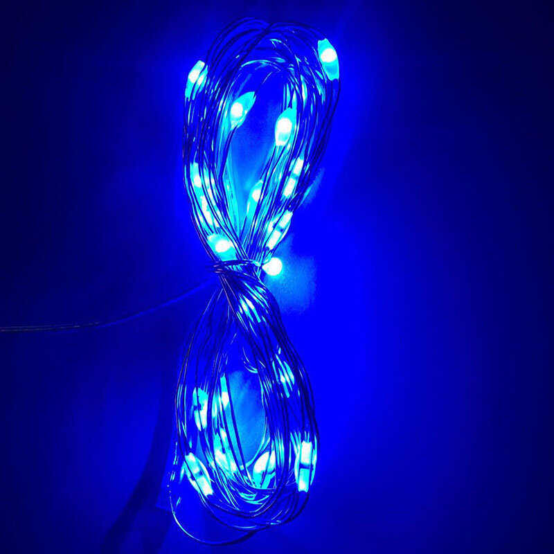 Mini Cadena de alambre de cobre para Navidad, luces LED de hadas, 2M, 20 LED, funciona con pilas, para boda, Navidad, guirnalda, fiesta