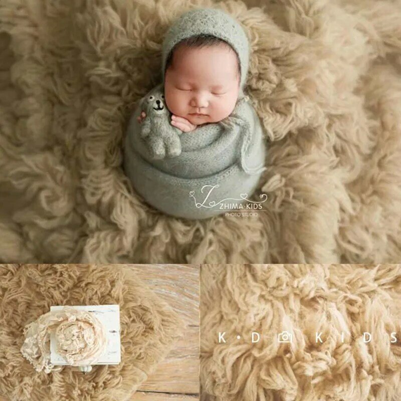 Adereços fotográficos recém-nascidos, tamanho grande, lã grega pura, cobertor, tapete de fundo, malha à mão, foto de bebê, menino, menina, 150x120cm