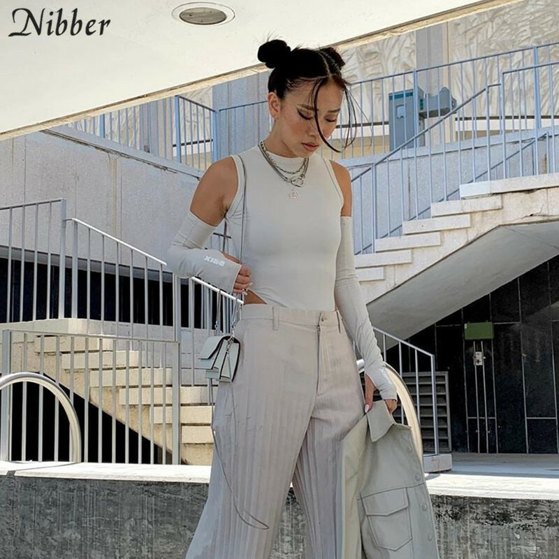 Nibber Sexy bez rękawów jednolite body dla kobiet moda Casual 2020 lato jesień Bodycon Streetwear podstawowe obcisłe stroje kobiet
