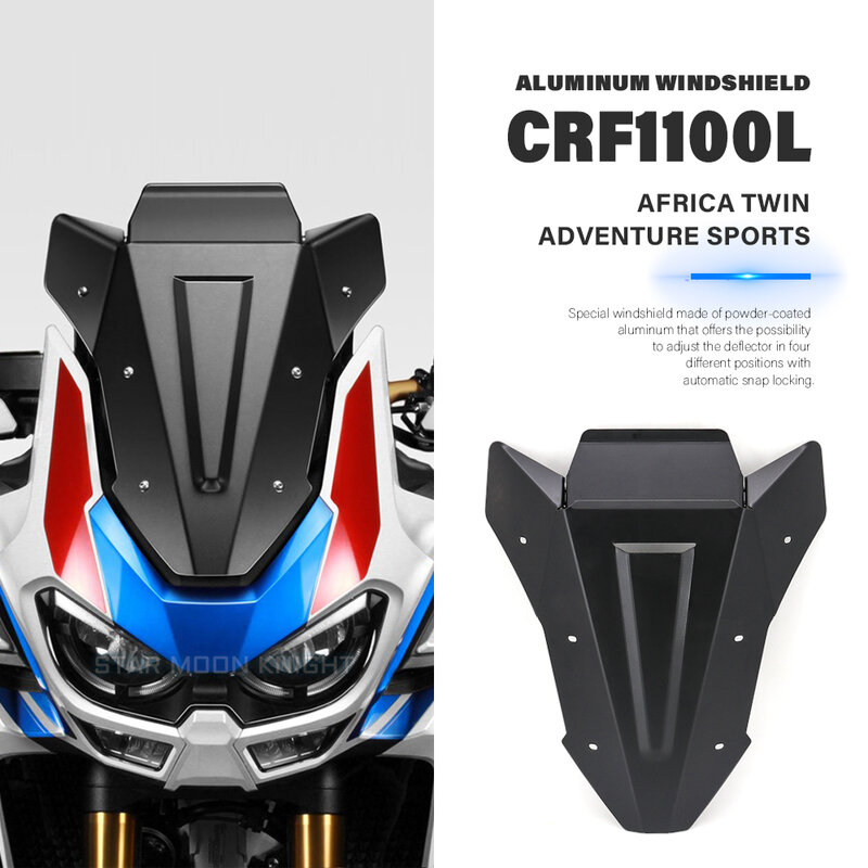 Aluminium motocyklowe szyby przedniej szyby osłona przeciwwiatrowa deflektor pasuje do Honda CRF1100L CRF 1100 L afryka Twin Adventure Sports