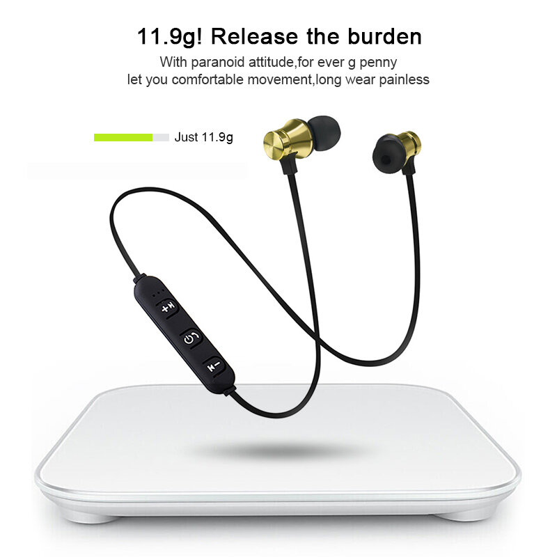 Drahtlose Bluetooth Magnetische Kopfhörer Sport Kopfhörer Stereo Bass Musik Ohrhörer mit Mic Kopfhörer Für S8 Für Handy