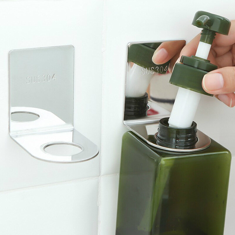 Porte-shampoing auto-adhésif en acier inoxydable, crochet de suspension pour Gel douche désinfectant sans poinçon
