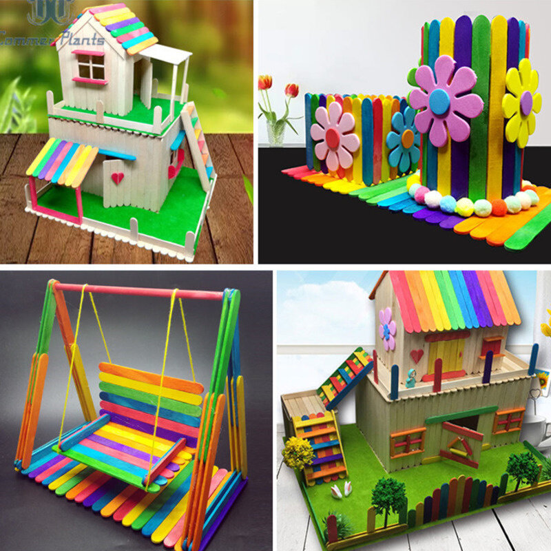 Palos de madera Natural coloridos para niños en edad preescolar, juguetes educativos Montessori para contar matemáticas, manualidades, 50 unidades por lote
