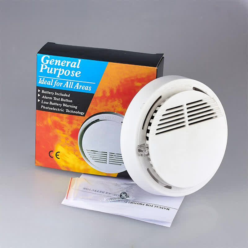 10 Buah Sensor Fotoelektrik Sensitif Detektor Asap Alarm Independen Rumah Sensor Sendirian Alarm Kebakaran untuk Sensor Asap Penjaga Keluarga
