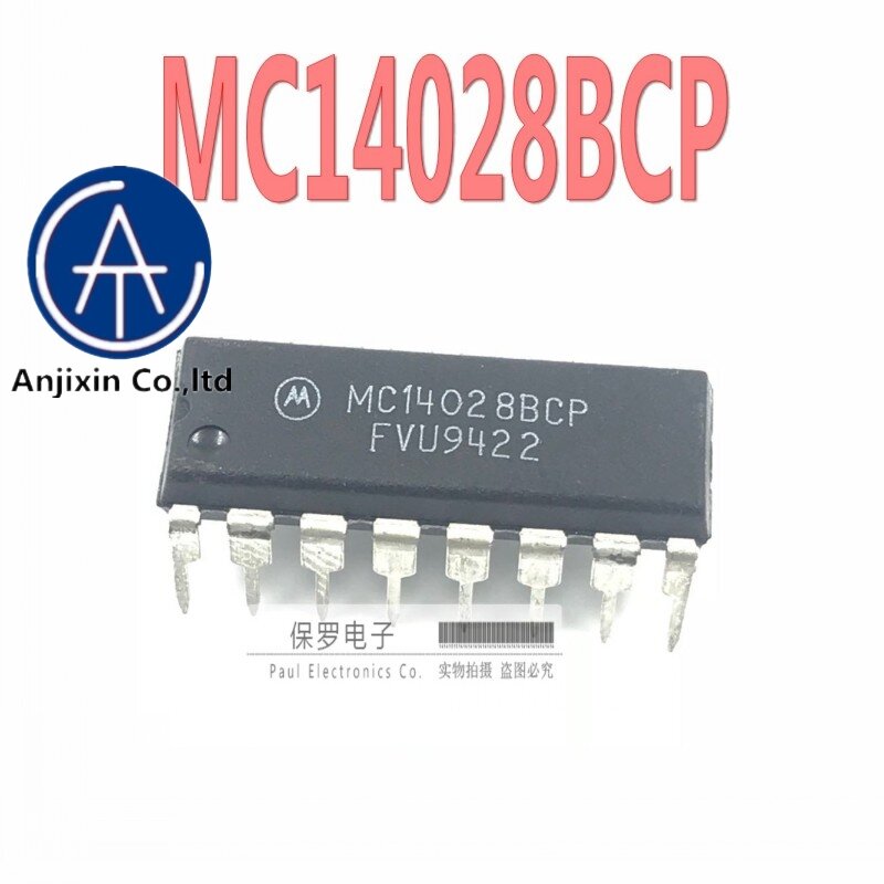 10 sztuk 100% oryginalny nowy prawdziwy układ dekodera MC14028BCP MC14028 DIP-16