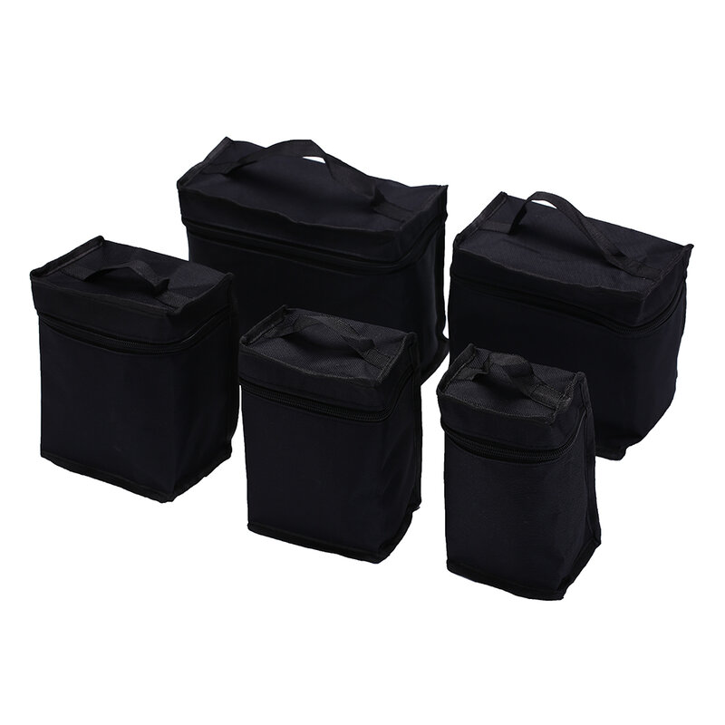 5 dimensioni borsa per il trucco di grande capacità con cerniera borsa per cosmetici in tela pieghevole nera pennarelli artistici pennarelli con cerniera