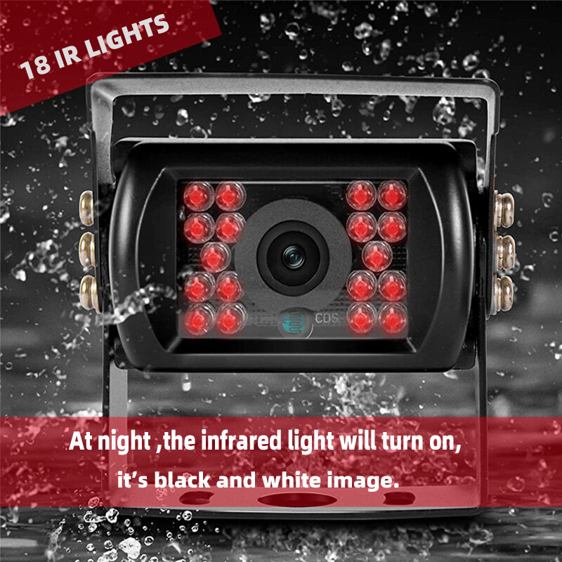12 فولت/24 فولت شاحنة احتياطية كاميرا 4Pin AV تمديد كابل LED الأشعة تحت الحمراء للرؤية الليلية سيارة كاميرا الرؤية الخلفية للمقطورة/حافلة/فان/التقاطات/RV