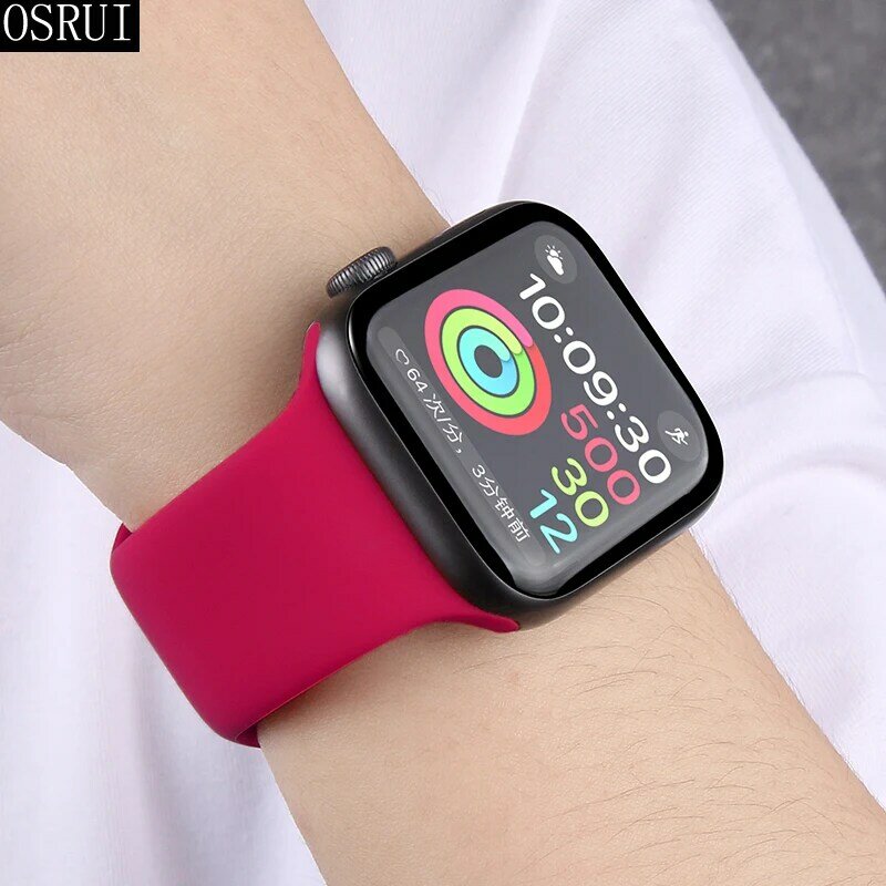 Pasek na pasek do Apple watch 44mm 40mm 42mm 38mm correa iwatch 5 4 3 2 sportowa silikonowa bransoletka pulseira zegarka Apple watch 4 akcesoria