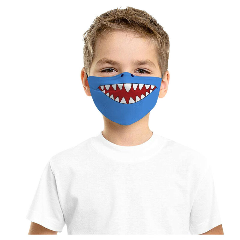 1PC Children's 3D Cartoon Print Mask Outdoor Kids boys Girls Cartoon Print Adjustable Filter Safet Protect Cotton Face Maske