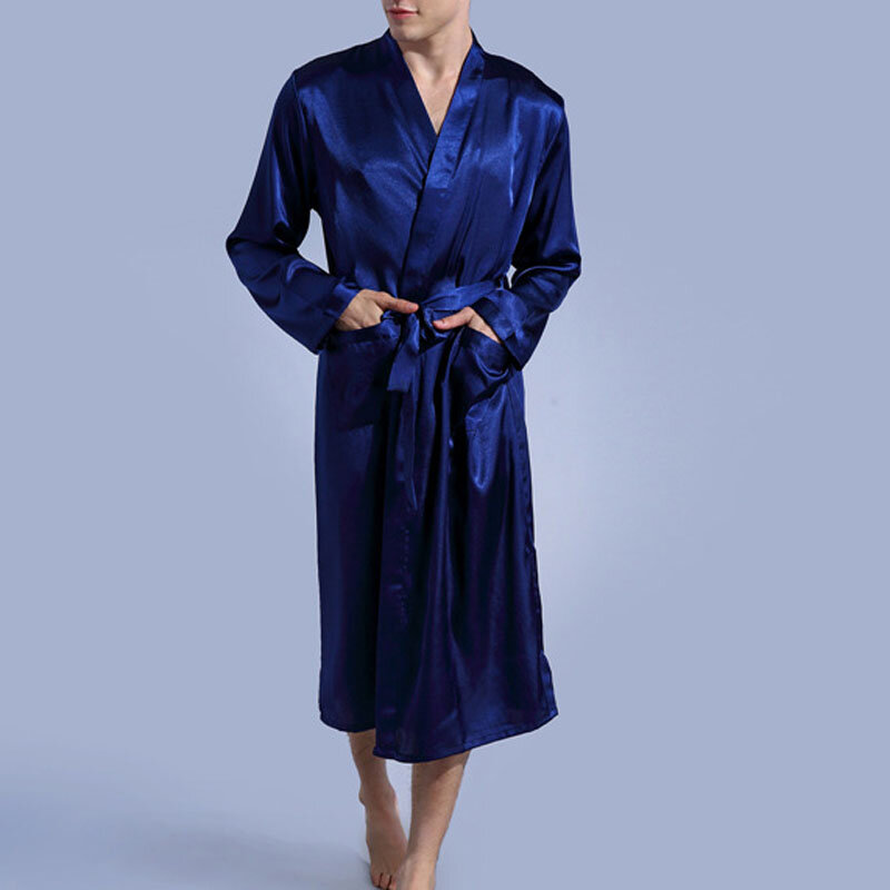 Summer autumn Men's bathrobe 8XL 7XL 6XL Bust 138cm plus size thin style Sleepwear Pajama man