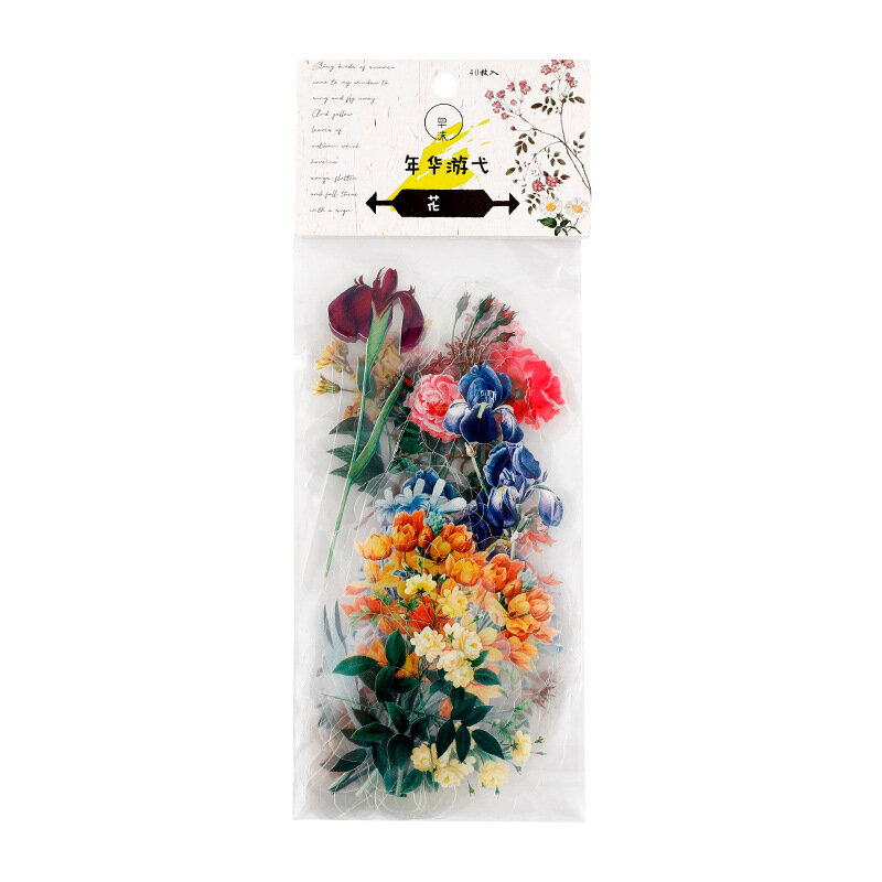 40 szt. \ paczka Kawaii naklejki opakowanie PET roślin Totem kreatywny ręka konto DIY Scrapbooking pamiętnik papiernicze dekoracyjne naklejki