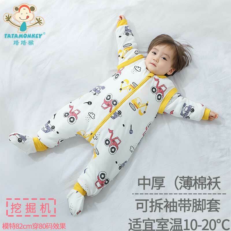 赤ちゃん用の厚い綿カバー付きの暖かい秋の寝袋
