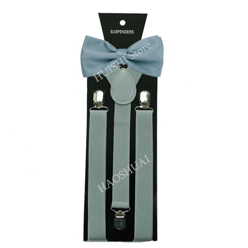 HUISHI-Suspensórios pretos lisos para homens e mulheres, suspensórios vermelhos marinhos de Borgonha, alça unissex, suspensórios de gravata azul, moda masculina