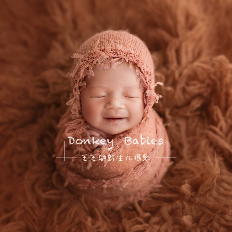 Chapéu mohair para fotografia de recém-nascidos, acessórios para cenário fotográfico