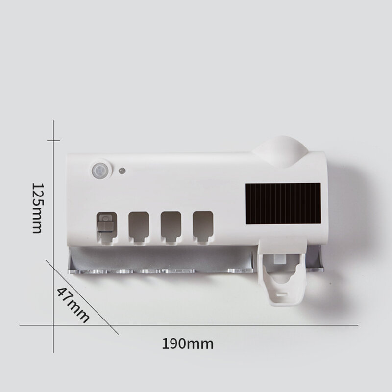 GESEW UV Sterilisator Zahnbürste Halter Solar Energie Automatische Zahnpasta Orangenpressen Dispenser-wand Bad Zubehör
