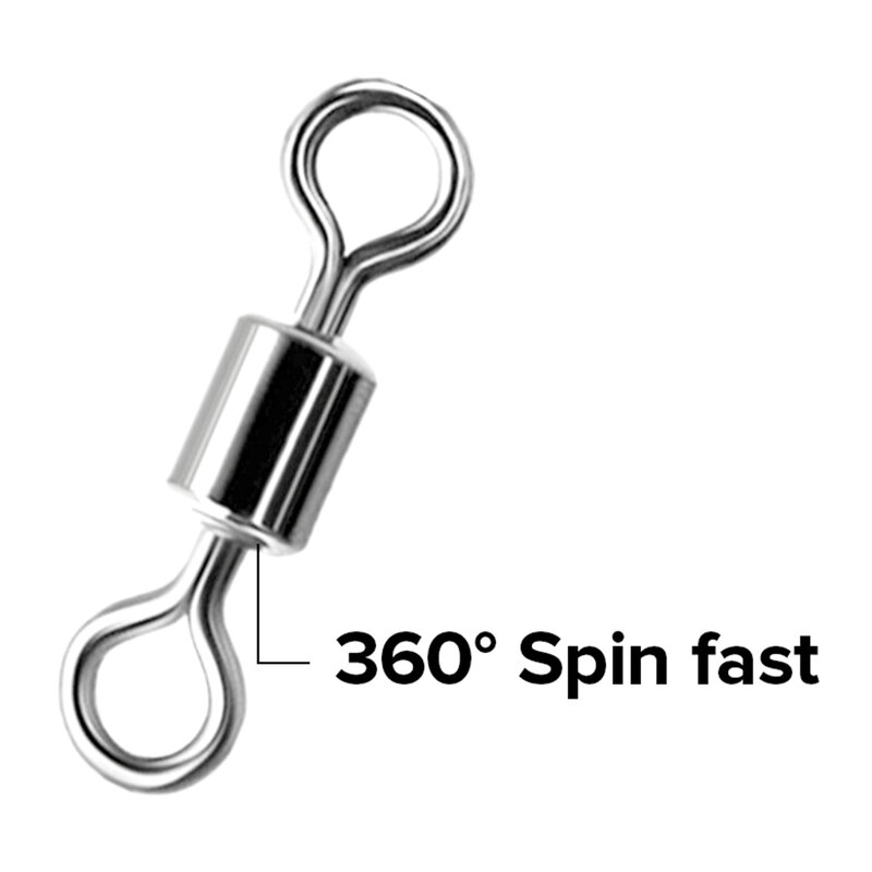 50 Pcs Vissen Wartels Kogellager Rolling Swivel Solid Ring Vissen Karabijnhaken Haak Connector Snap Pin Karper Visgerei Set