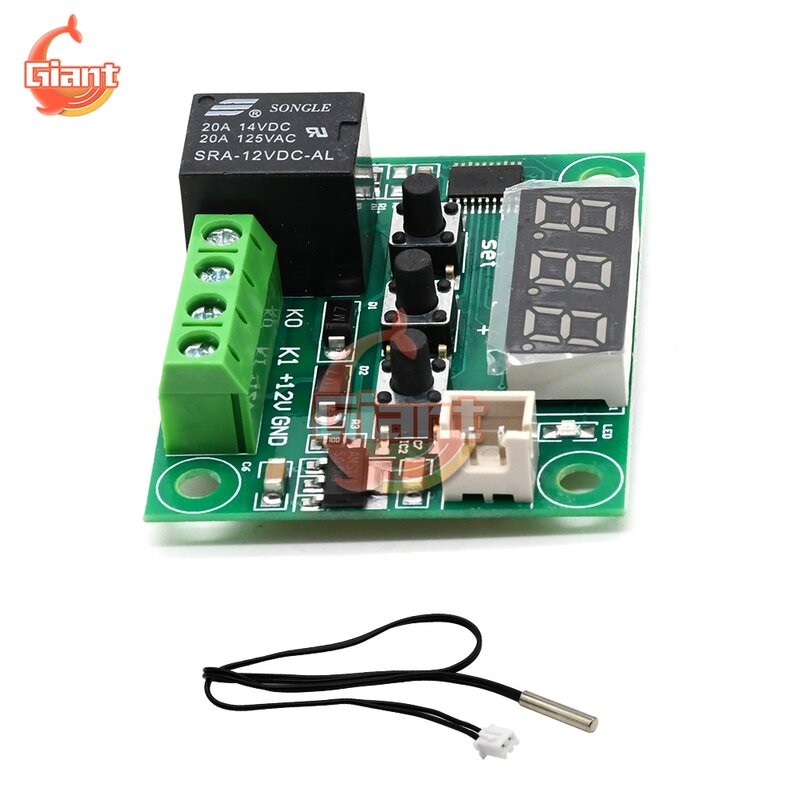 Regulator termo termostat Digital LED DC12V W1209, untuk pengontrol temperatur inkubator papan modul Tester