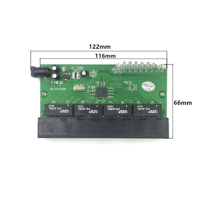 OEM fabbrica diretta mini veloce 10 / 100mbps 8-port della scheda di rete Ethernet lan hub interruttore bordo di due-pcb 2 rj45 1 * porta testa 8pin