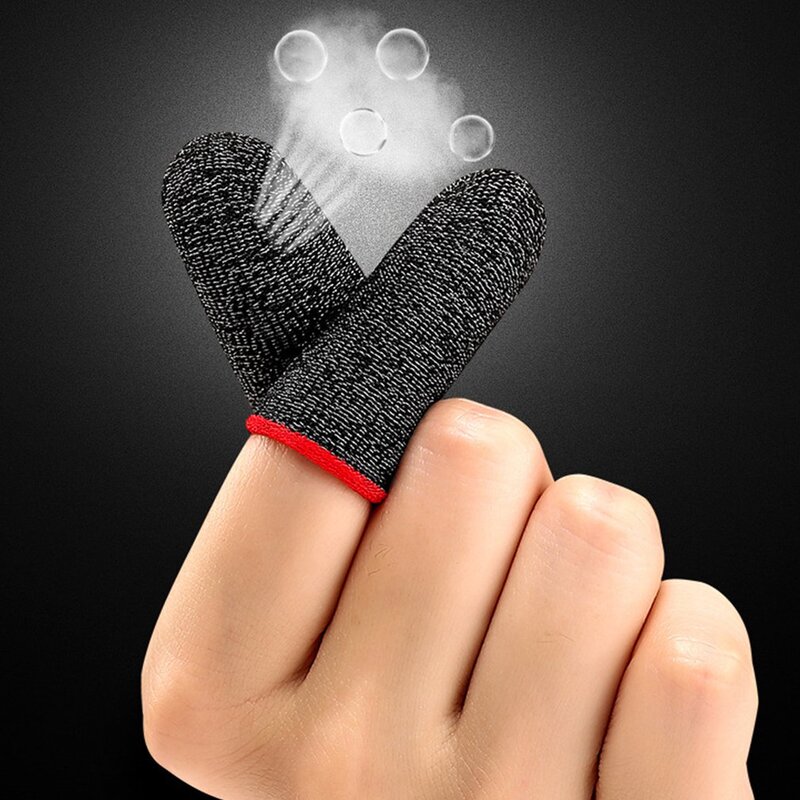 2 Pcs Anti-slip Gaming Finger Cot 18 핀 탄소 섬유 Anti-sweat Non-slip 고감도 손가락 침대