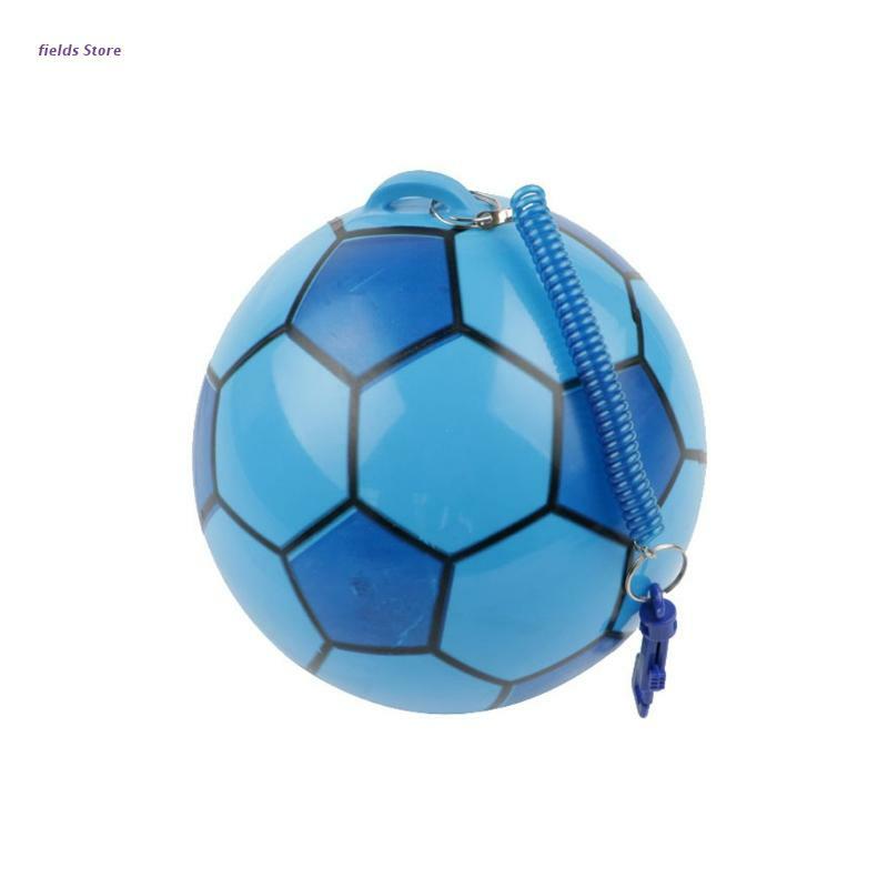 Balón de fútbol inflable con cuerda para niños, pelota de juguete para malabares al aire libre, novedad