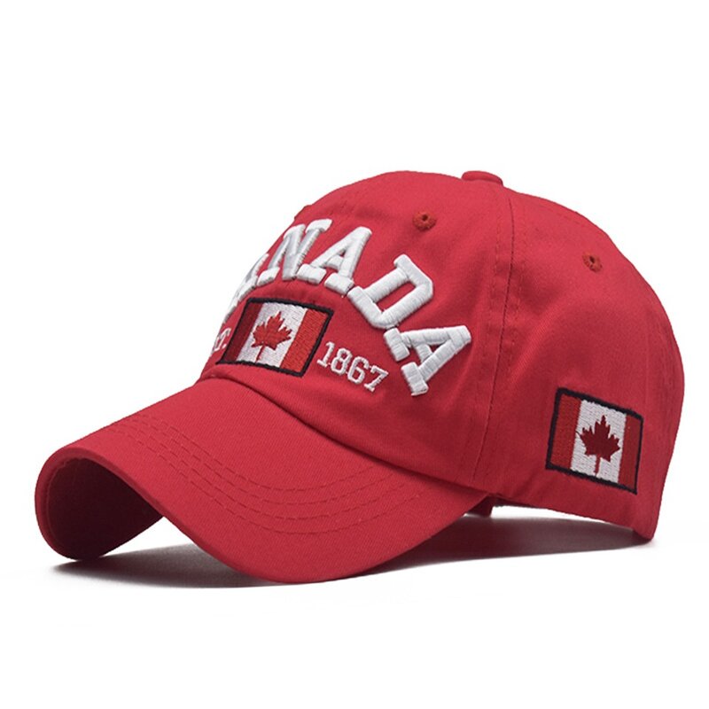 Boné de beisebol de algodão lavado para homens e mulheres, eu amo o Canadá, chapéu snapback para o pai, boné casual bordado, novo