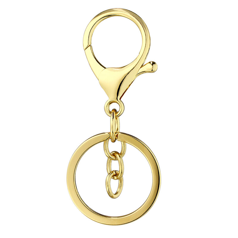 LLavero de Color dorado/Negro/plateado, Conector de cadena de anillo dividido para colgantes DIY