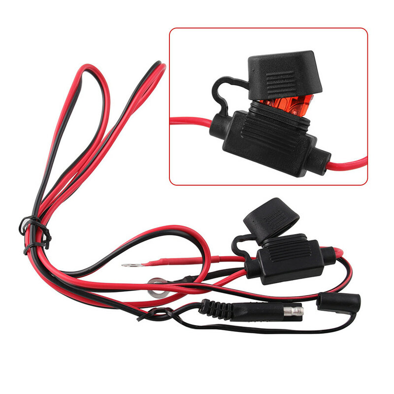 Adaptador de cabo usb para motocicleta, à prova d'água, carregador usb rápido, porta de 2.1a com fusível em linha