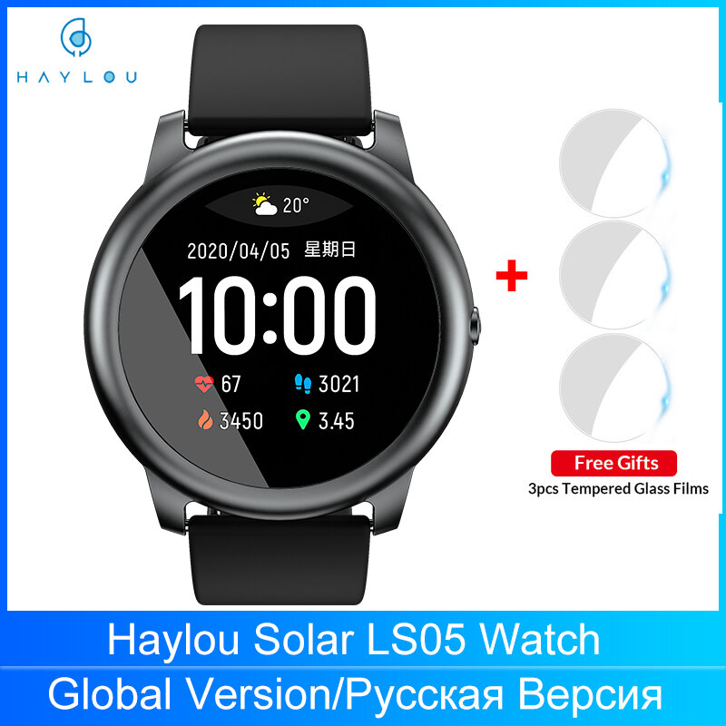 Haylou Solar Smart Uhr LS05 Globale Version 12 Sport Modi Metall Herz Rate Schlaf Monitor Wasserdichte iOS Android