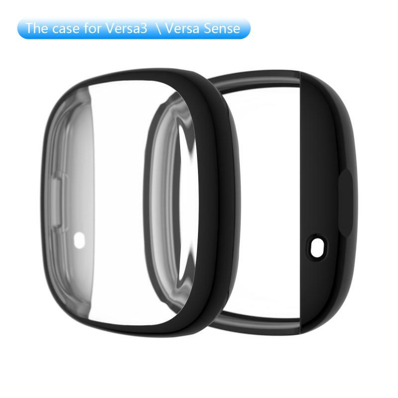 Funda protectora para Fitbit Versa 3, Protector de pantalla completa de TPU suave, carcasa de revestimiento de parachoques para reloj inteligente Fitbit Sense/Versa3