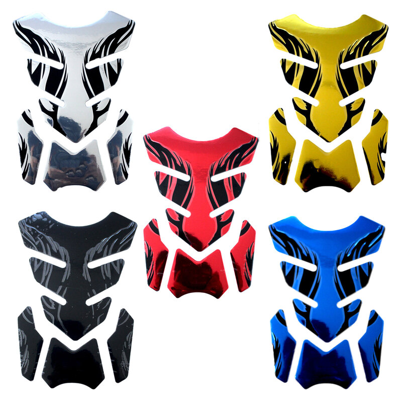 For Honda Yamaha Tankpad Sticker Fishbone 3D Tank pad Stickers Oil Gas Protector Cover Decoration Flame Motorcycle Accessories