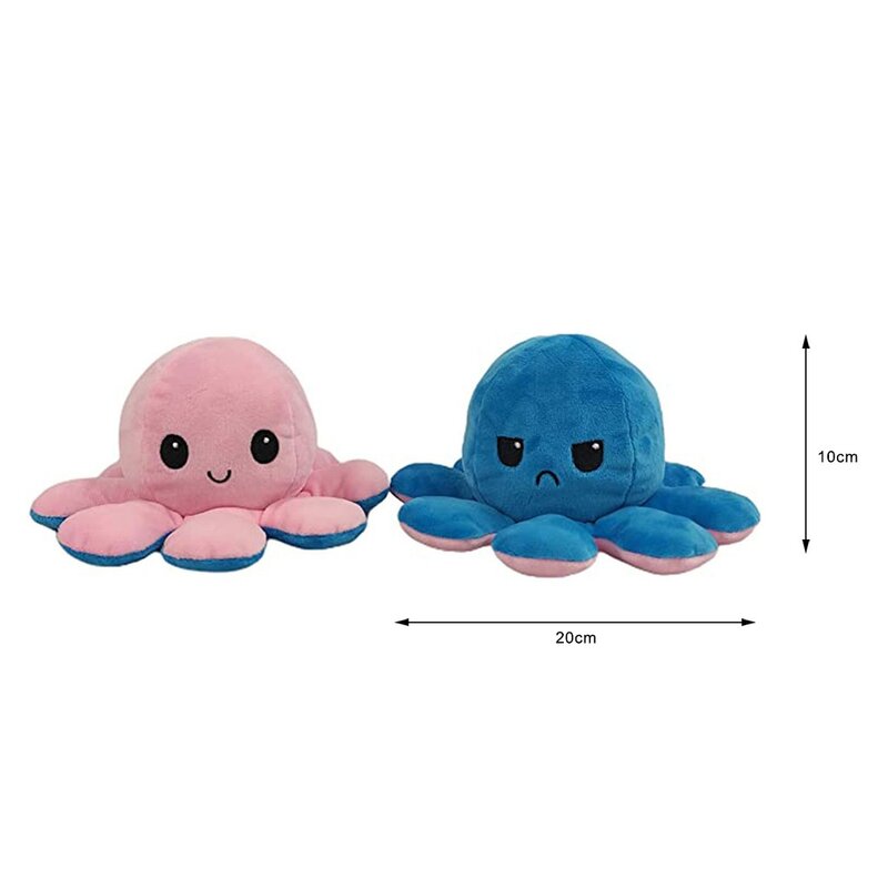 Plush Octopus Doll Kids Baby Toys Creative Cute Octopus Toys Marine Double-Sided Flip Doll Soft Reversible Puzzle Pulpo Poulpe #