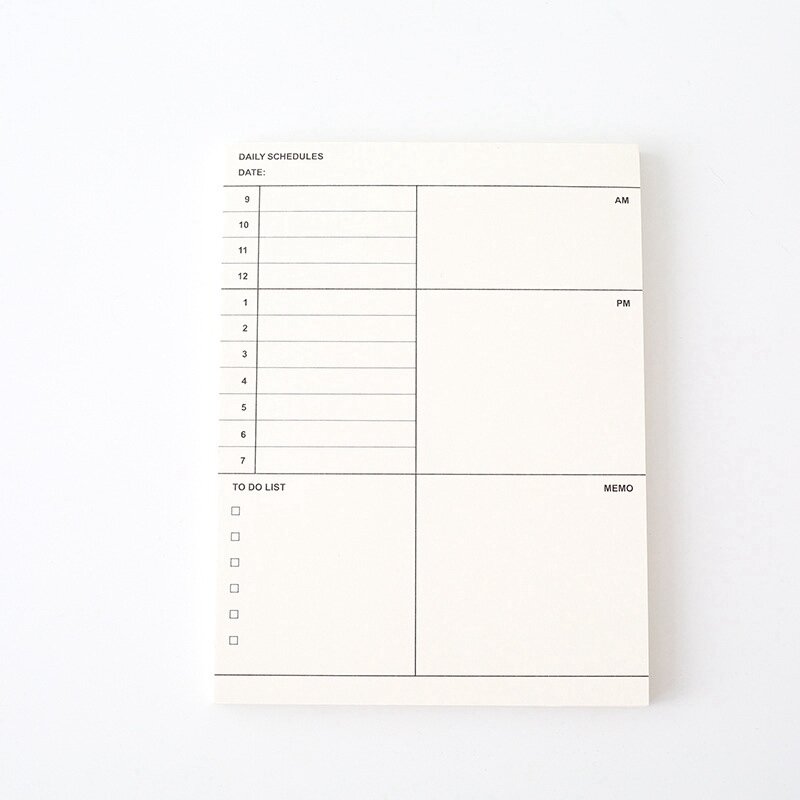 50Sheets Daily Schedule/Weekly/Monthly Planner Notepad Tearable Notes Agenda Book Paper School Office Supplies Stationery