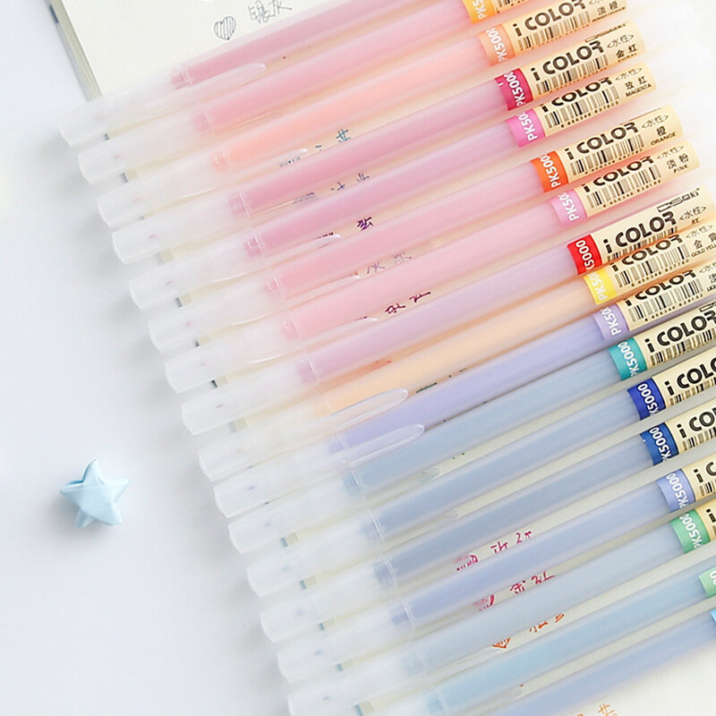 DS 12/24/36 Colors Gel Pen Set Material Watercolor pen Colorfule Cute Ink Marker fiber tip Pen School Office Supplies