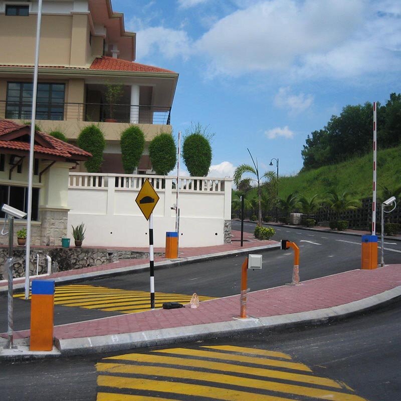 Automatische parkplatz barriere tor mit Gelb-blau körper farbe, Autobahn verkehrs Barriere tor opener 4m boom Optional