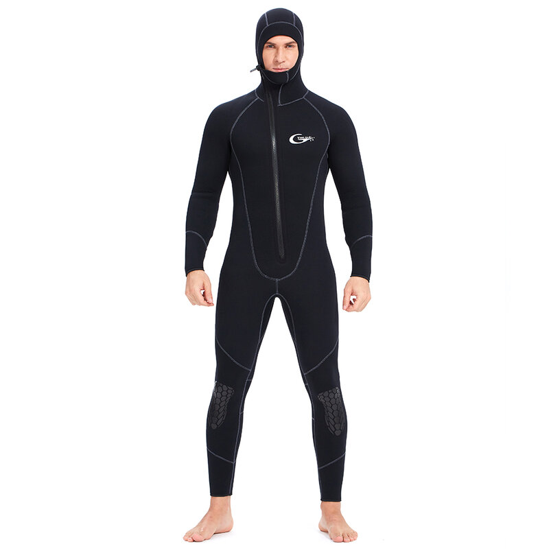YONSUB-traje de neopreno para hombre, traje de buceo de 5mm/3mm/1,5mm/7mm, para caza submarina, surf, cremallera frontal, pesca submarina