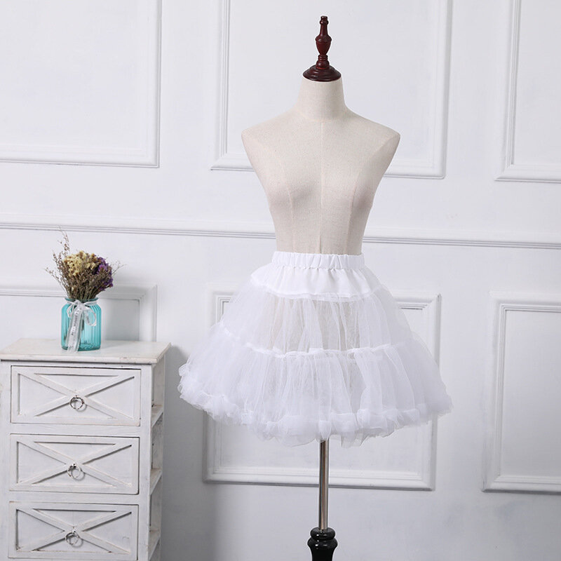 Белое Бальное Платье, короткая подъюбник для косплея Лолиты, короткое платье, балетная Тюлевая юбка-пачка, рокабилли кринолин