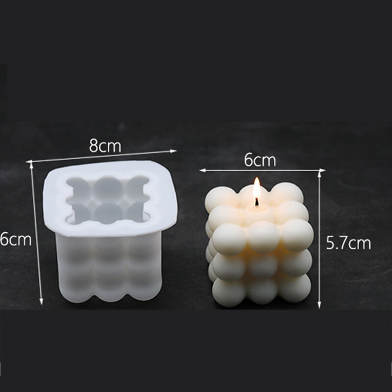 3D Cube Siliconen Kaars Schimmel Diy Crystal Epoxy Mould Kleine Ronde Bal Zeep Mallen Kaars Maken Tool Handwerk Decor Supplies