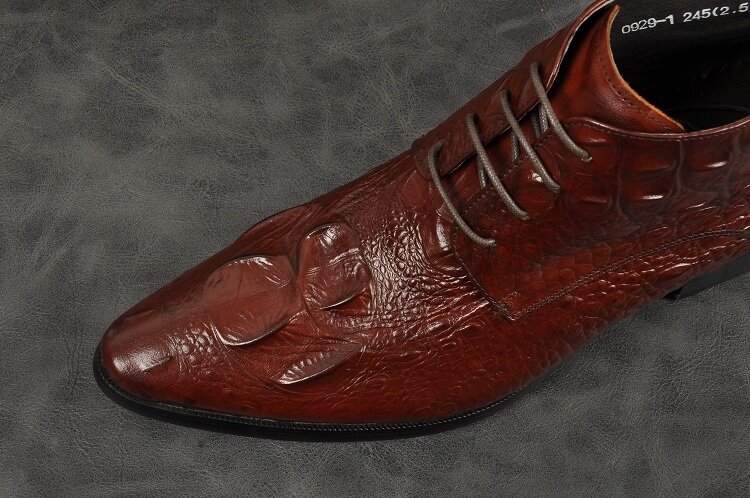 Мужские Ботильоны из натуральной кожи, высокие классические ботинки с тиснением под камень, заостренный носок, на шнуровке