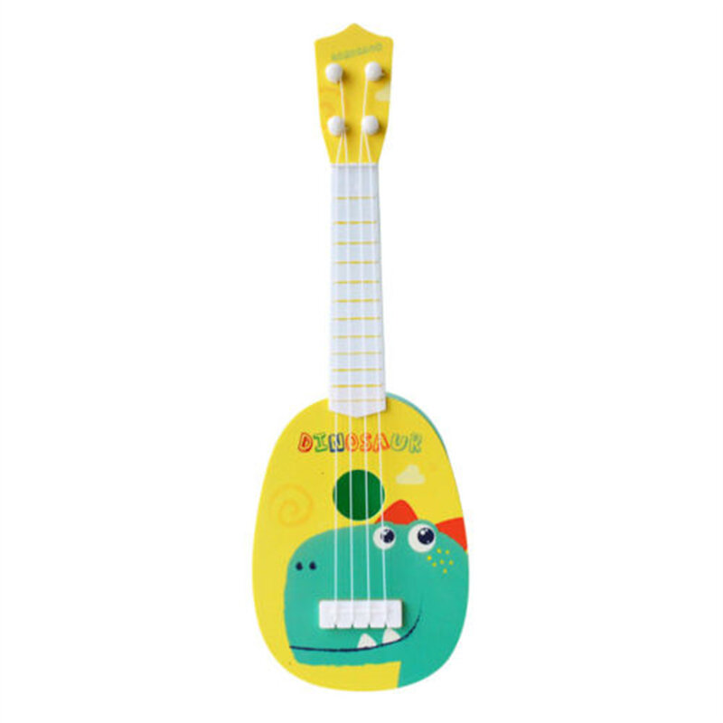 Guitare musicale pour enfants en bas âge, jouets de jeu éducatifs, Mini Instrument de Ukulele, Animal imprimé, dessin animé mignon, rose/bleu/jaune, pour garçons et filles